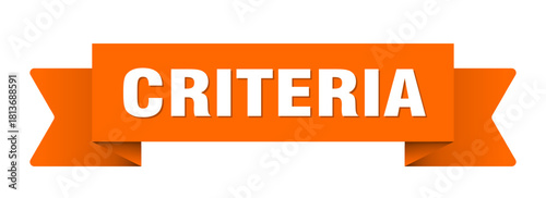criteria ribbon isolated on transparent background. criteria ribbon