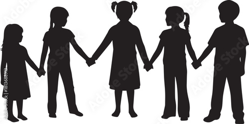 Diverse children holding hands symbolizing unity equality human rights day unity