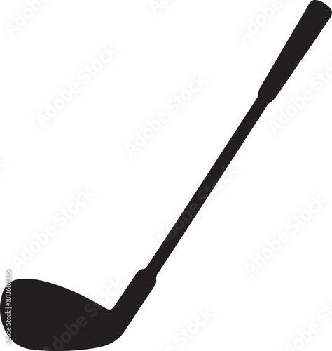 Close up of iron or wedge golf club flat vector icon for sports apps and websites