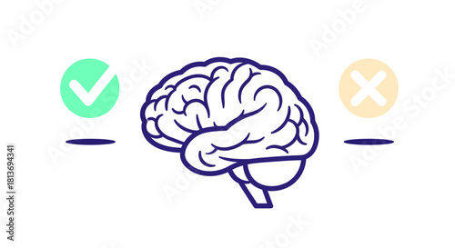 Boost your brainpower with smart choices and accurate decisions for success in life and business, illustrated with positive and negative feedback