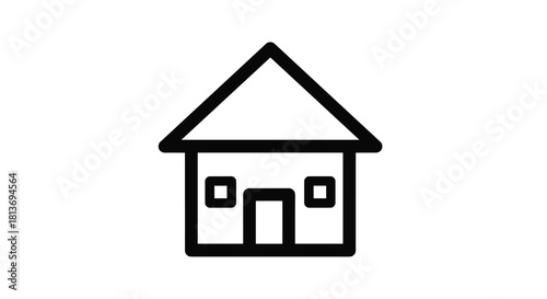 Simple house icon for real estate marketing and home design projects a clean symbol for property listings and housing initiatives, Generative AI*