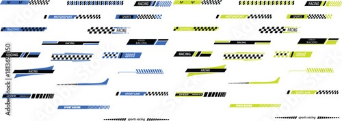 Racing stripe decals and speed line graphics for cars motorcycles and boats