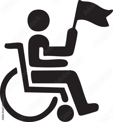 Set of Handicapped Person Stick Figure Symbols for Professional Signage
