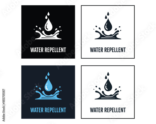 Water Repellent Icon Set Vector Minimalist Design Elements