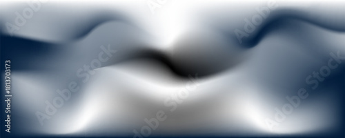 Liquid silver texture with smooth flowing waves. Metallic gradient on wavy curve surface. Glossy reflective mercury or chrome material. Abstract fluid background for luxury product presentations.