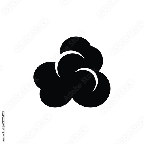 Black silhouette icon of popcorn cloud