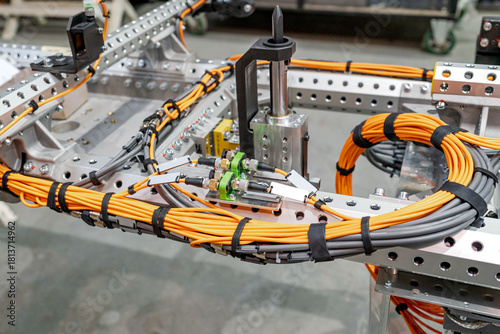 Automotive robotic system cables managing industrial automation connectivity