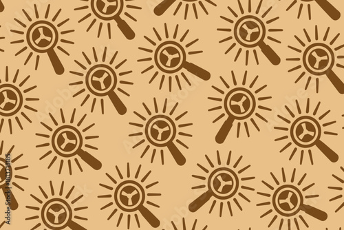 Seamless pattern of propeller icons in magnifying glasses