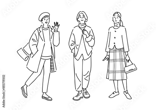 3人の楽しそうな中高年の女性たち