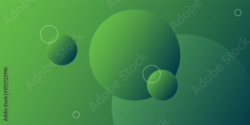 Green minimal geometric background. Dynamic shapes composition and elements. Modern design in Eps10 vector illustration