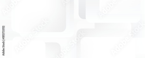 3D white geometric abstract background overlap layer on bright space with rounded rhomb effect decoration