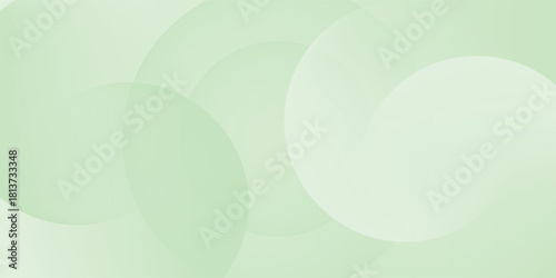Minimalist soft Abstract Background in Gradient green and white Tones with Circles. Circle effect style geometric, abstract background.
