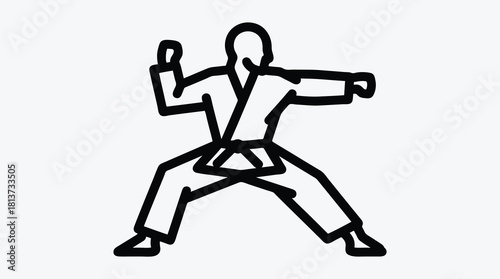 Karate martial arts stance discipline and self defense pose concept