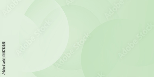 Minimalist soft Abstract Background in Gradient green and white Tones with Circles. Circle effect style geometric, abstract background.