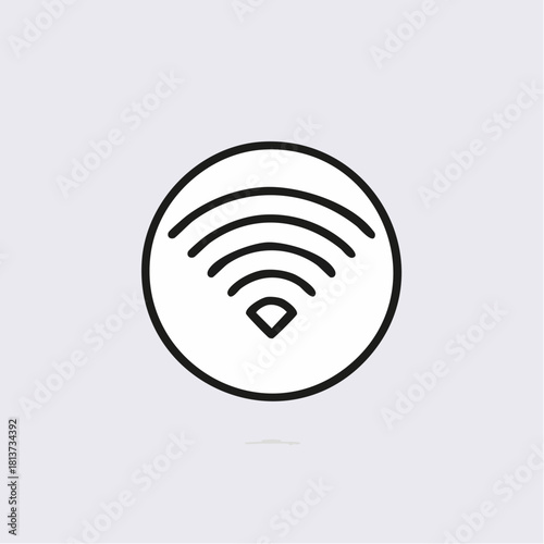 Wi- Fi signal icon within a circle on a light gray background wifi wireless