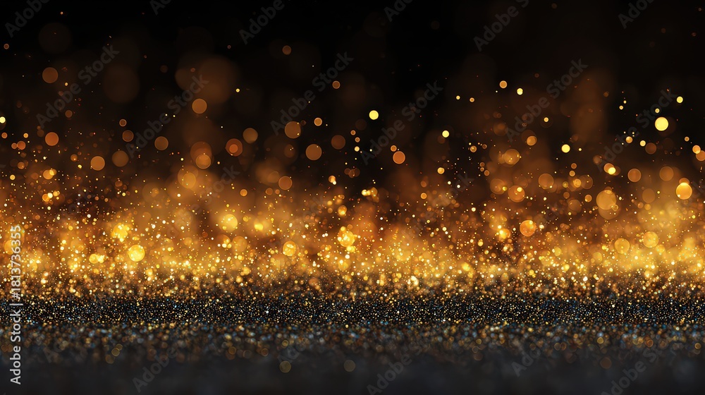 Naklejka premium Abstract Digital Rendering Of Sparkling Particles Against A Dark Background With Blurred Bokeh Effects