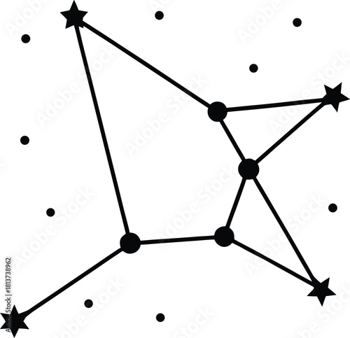 Abstract Constellation Diagram with Stars

