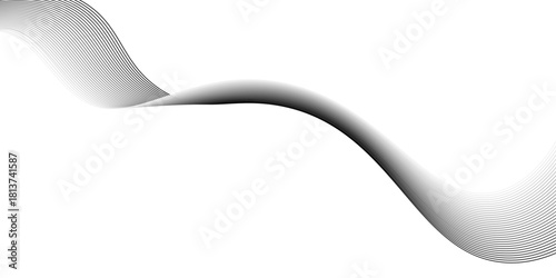 Abstract grey smooth element swoosh speed wave modern stream background, Undulate Grey Wave Swirl, frequency sound wave, wallpaper background with wave design. Vector illustration,