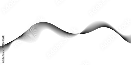 Abstract grey smooth element swoosh speed wave modern stream background, Undulate Grey Wave Swirl, frequency sound wave, wallpaper background with wave design. Vector illustration,