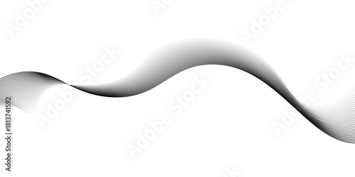 Abstract grey smooth element swoosh speed wave modern stream background, Undulate Grey Wave Swirl, frequency sound wave, wallpaper background with wave design. Vector illustration,