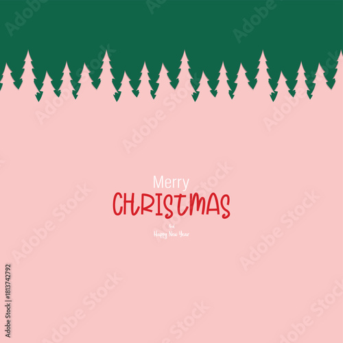 Merry Christmas And Happy New Year Card Vector Design.