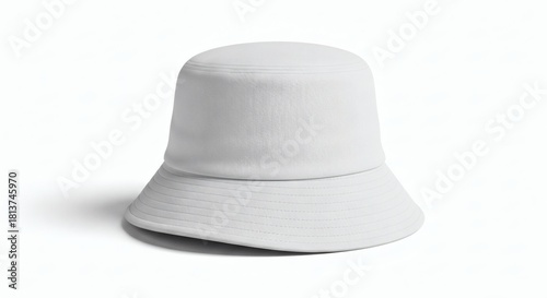 Fashion Mockup of a Blank White Bucket Hat Perfect for Apparel Design and Branding
