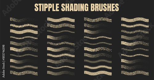 Halftone and Stipple Brushes. Assortment of dot and grain effects for adding depth and texture to digital artwork