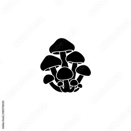 Black Mushroom Illustration A Simple and Elegant Graphic of Fungi for Design