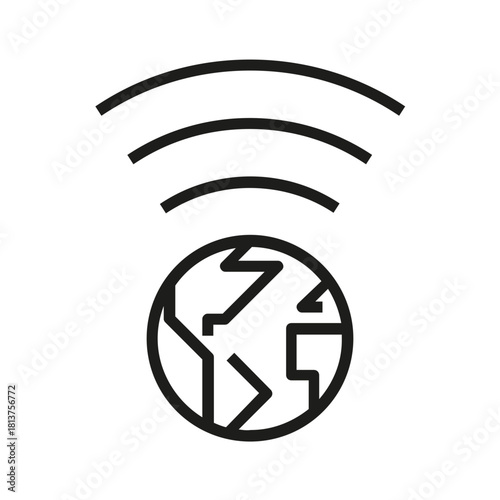 Global connectivity and wireless signal icon