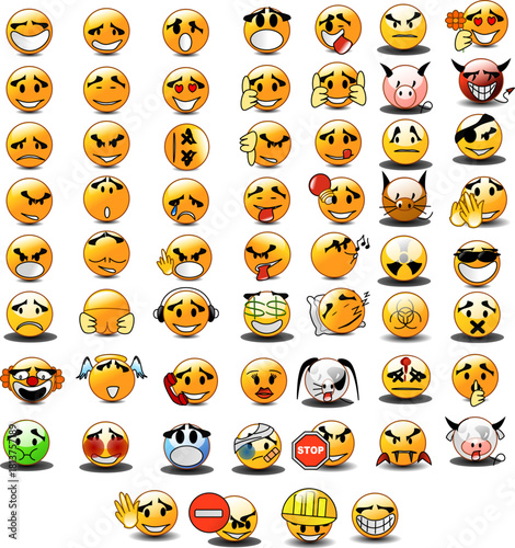 set of emoticons vector