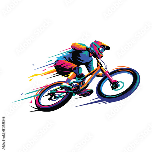 Dynamic paddleboarder in action, vivid colors capture the thrill and energy of watersports, perfect for active lifestyle and adventure themes with a modern artistic flair