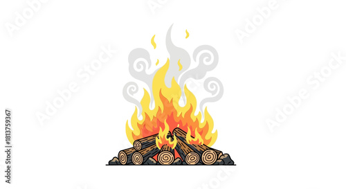 Campfire Embers A Cozy Outdoor Flame for Warmth and Camping Adventures