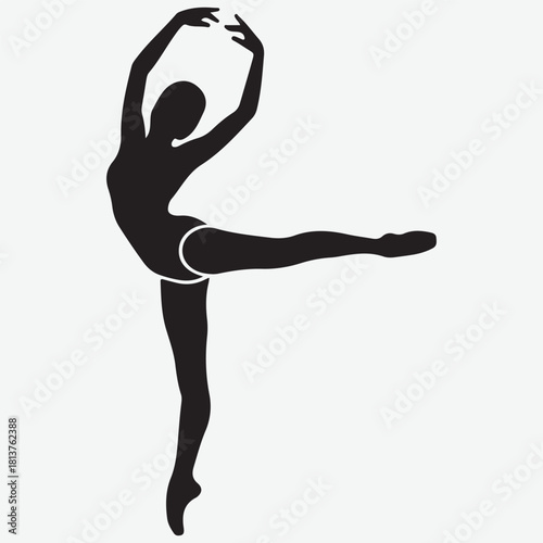 Silhouette of a graceful ballerina in a classic dance pose