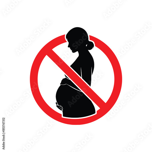 No entry allowed for pregnant women a prohibition sign illustration