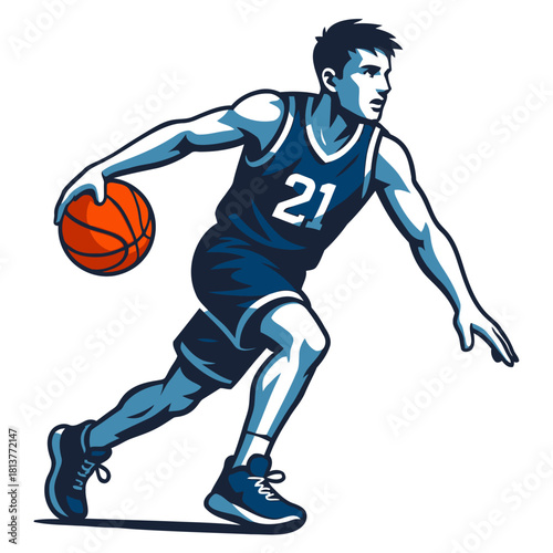 Basketball player vector illustration.