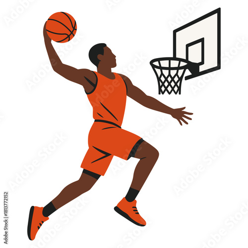Basketball player vector illustration.