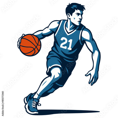 Basketball player vector illustration.