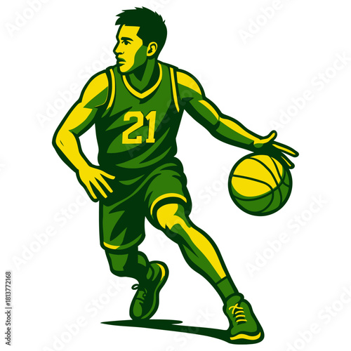 Basketball player vector illustration.