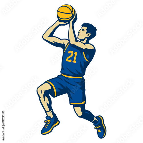 Basketball player vector illustration.