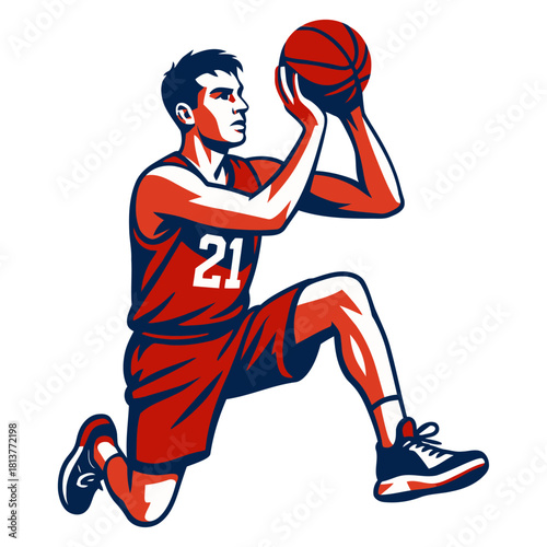Basketball player vector illustration.