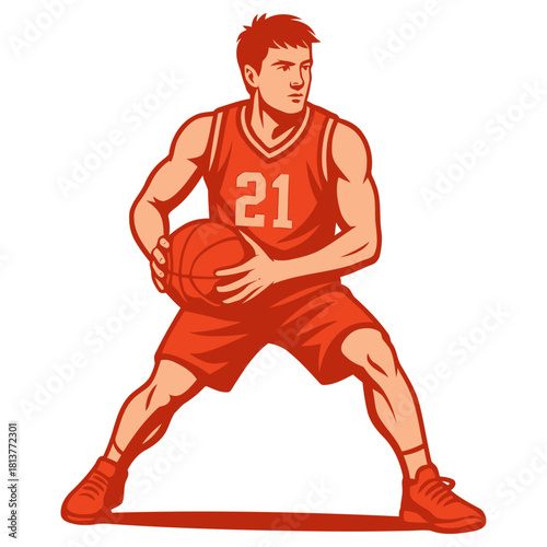 Basketball player vector illustration.