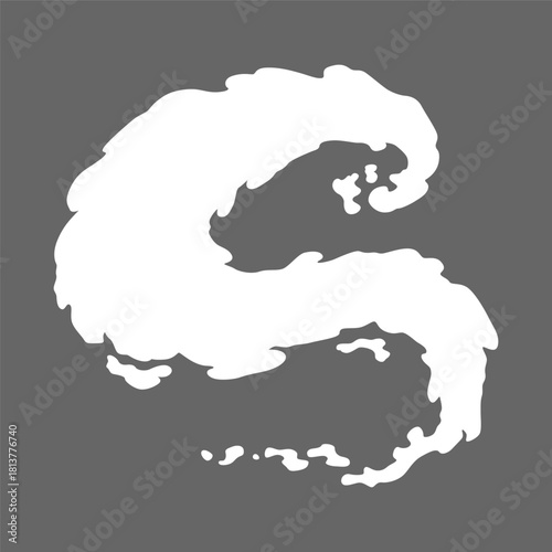 Smoke cloud icon. Vector special effect of puff or steam cloud. Fire blast, smog or fume. Dust or vapor template. Cartoon design white element of comic book