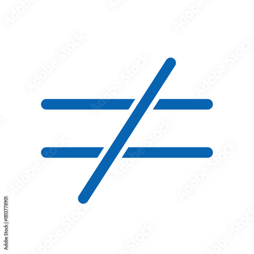 blue unequal symbol