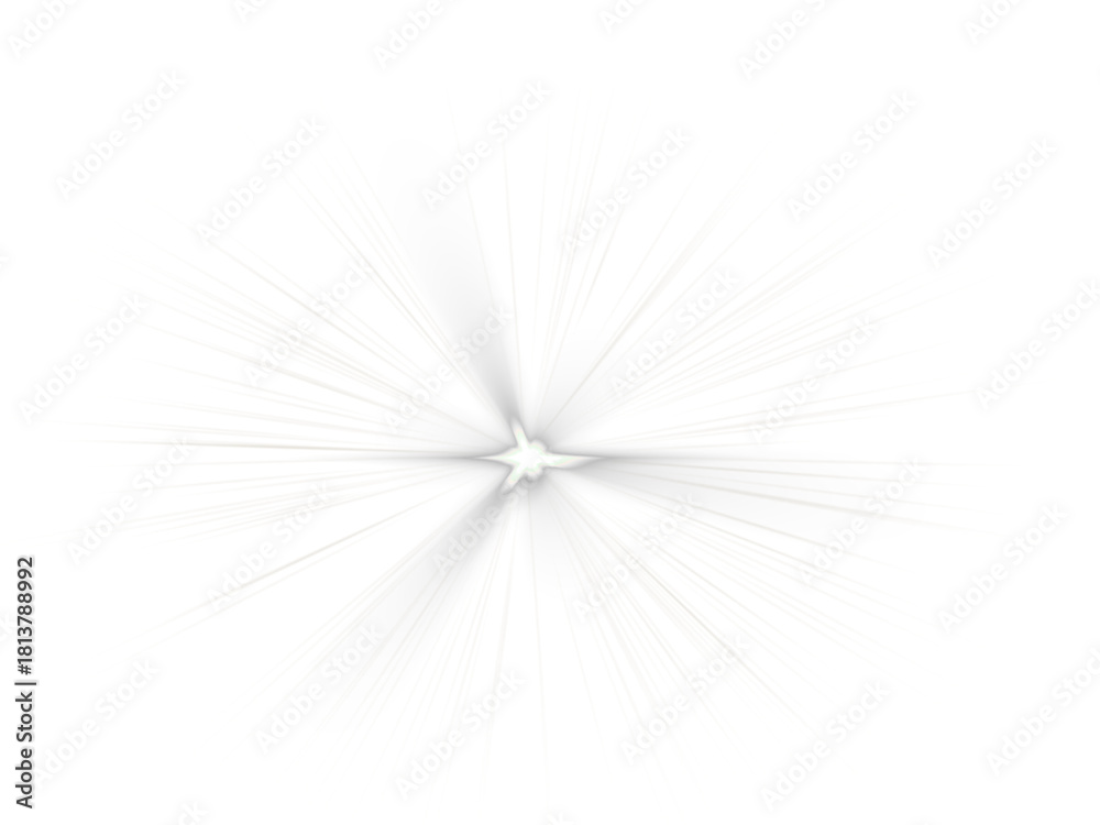 Obraz premium Abstract sharp white starburst light explosion effect PNG image