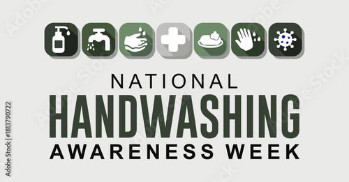 Vector graphic of National Handwashing Awareness Week great for National Handwashing Awareness Week celebration, poster, banner and social media. flat design. vector illustration.
