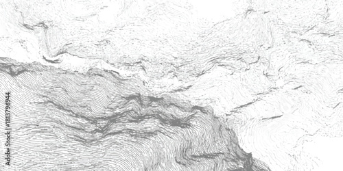 Abstract topographic map lines background digital elevation model texture