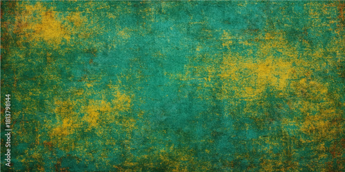 Aged green paint grunge texture on a dirty old wall surface