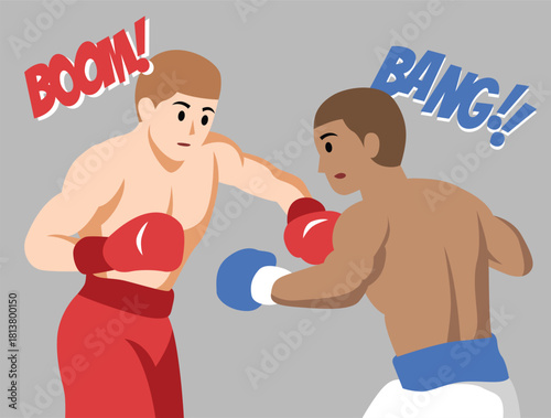 boxer training with boxing gloves