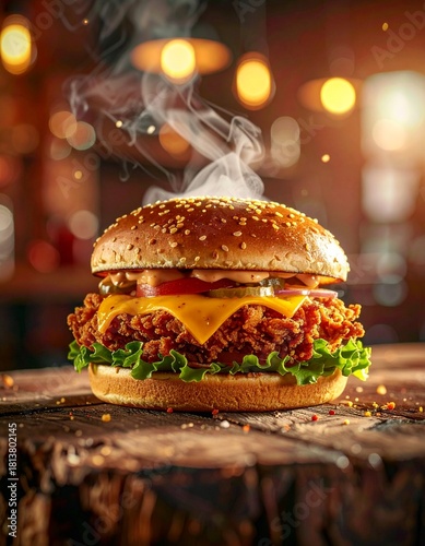 hamburger on the table