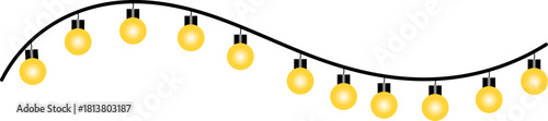 Hanging String Light Bulbs. Containing Decorative, Festival, Party, Warm Glow and Illumination Element.